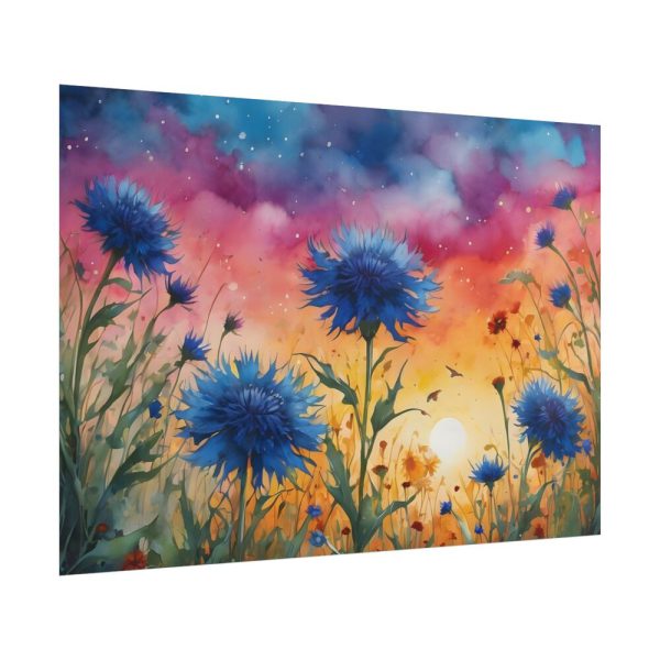 Flower Meadow Cornflowers Art Poster
