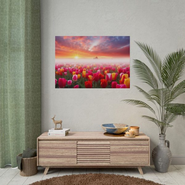 Tulip Field In The Morning Poster