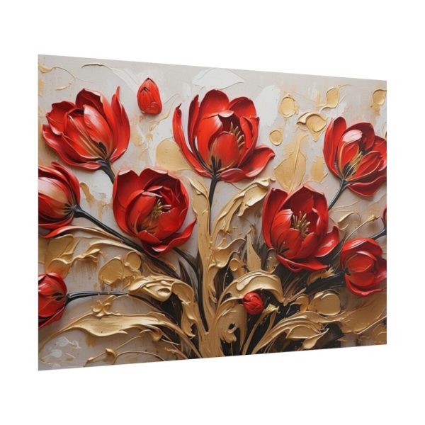 101875-637.jpg Red-Gold Abstract Tulips Poster