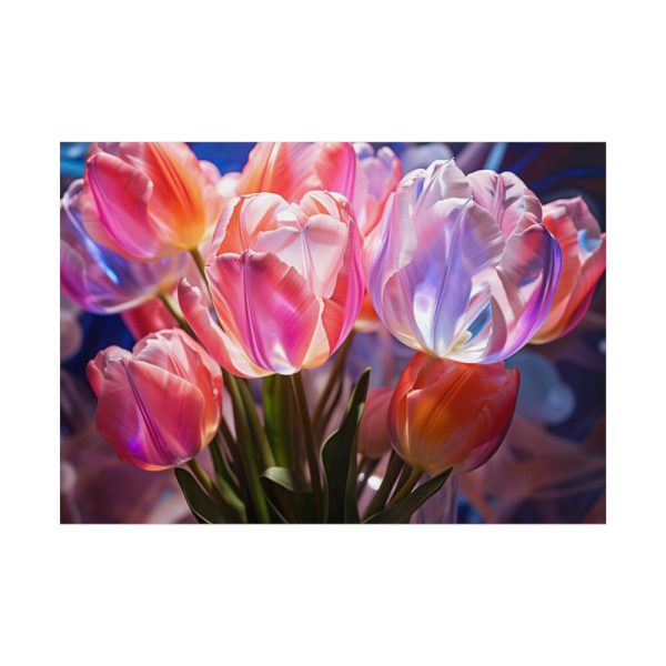 Beautiful Pink Tulips Flowers Poster
