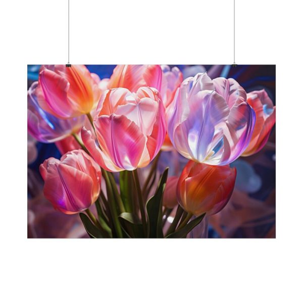 Beautiful Pink Tulips Flowers Poster