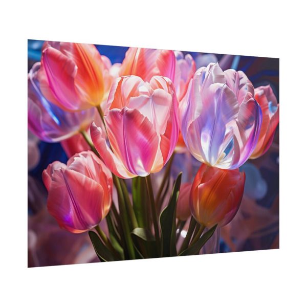 Beautiful Pink Tulips Flowers Poster