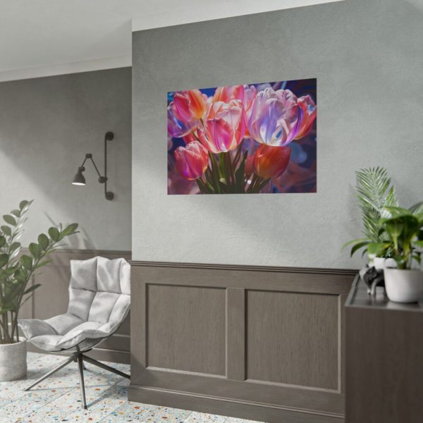 Beautiful Pink Tulips Flowers Poster