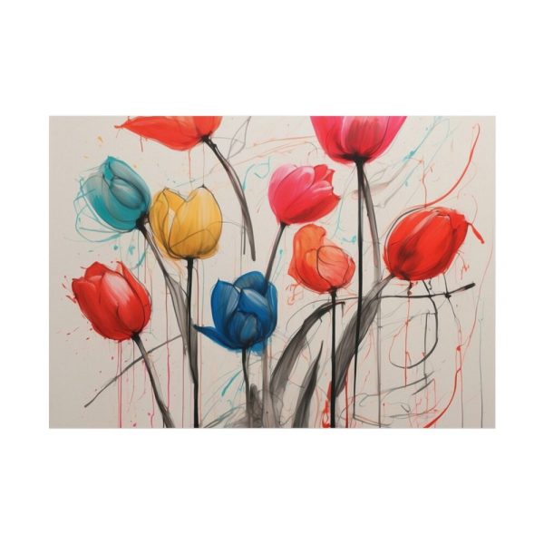 Colorful Abstract Tulips Art Poster