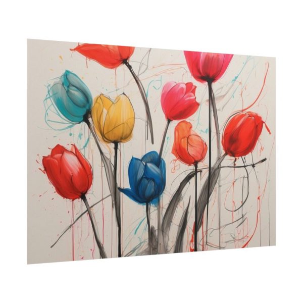 Colorful Abstract Tulips Art Poster