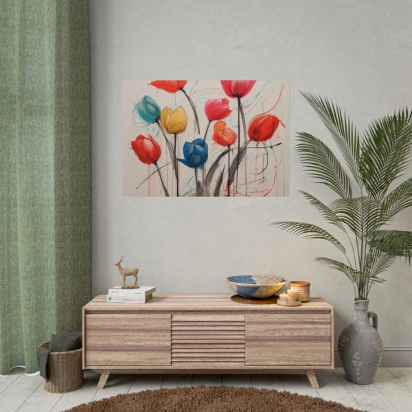 Colorful Abstract Tulips Art Poster