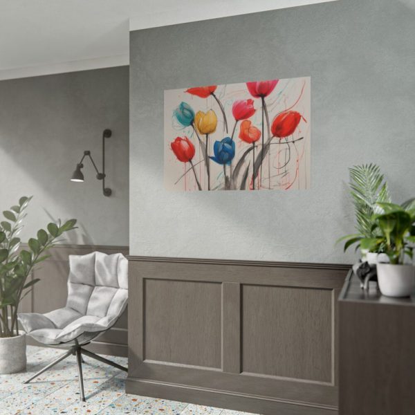 Colorful Abstract Tulips Art Poster