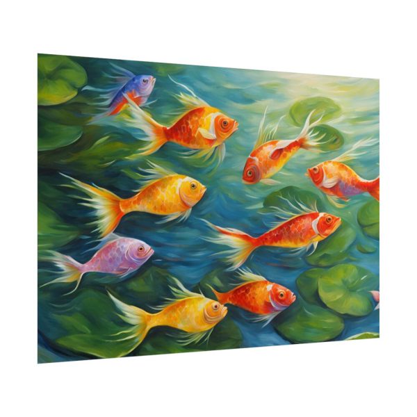101875-722.jpg Colorful Fish In Lily Pond Poster
