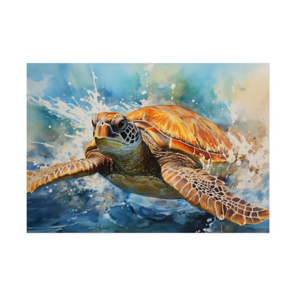Sea Turtle Watercolor Poster