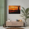 101875-78.jpg Sunset Ocean Lighthouse Silhouette Poster