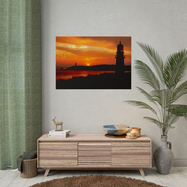 101875-78.jpg Sunset Ocean Lighthouse Silhouette Poster