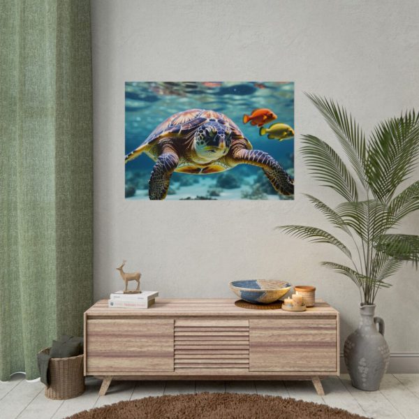 Swimming Sea Turtle Poster