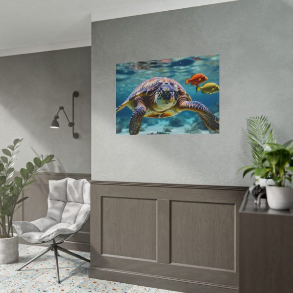 Swimming Sea Turtle Poster