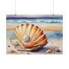 Shells Pearls Beach Art Poster