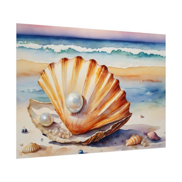 Shells Pearls Beach Art Poster