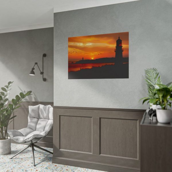 101875-79.jpg Sunset Ocean Lighthouse Silhouette Poster