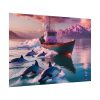 Dolphins And Ship Art Print Poster