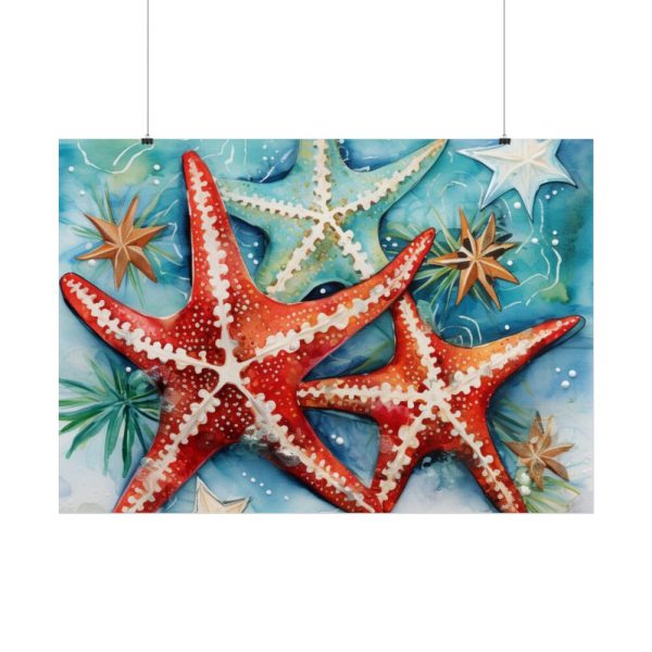 Christmas Nautical Starfish Poster
