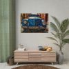 101875-83.jpg Front of a Rusty, Vintage, Blue Volkswagen Beetle Poster