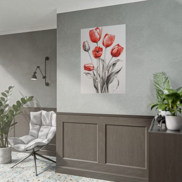 101894-254.jpg Sketch Art Tulips I Poster