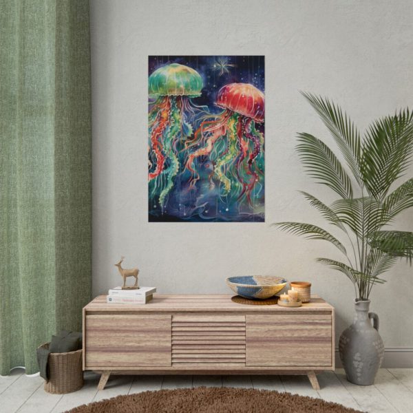 Christmas Jellyfish Nautical Poster