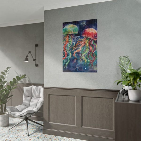 Christmas Jellyfish Nautical Poster