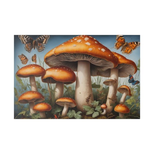 82227-101.jpg Mushrooms Butterfly Forest Art Standard Canvas