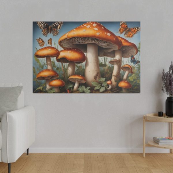 82227-102.jpg Mushrooms Butterfly Forest Art Standard Canvas