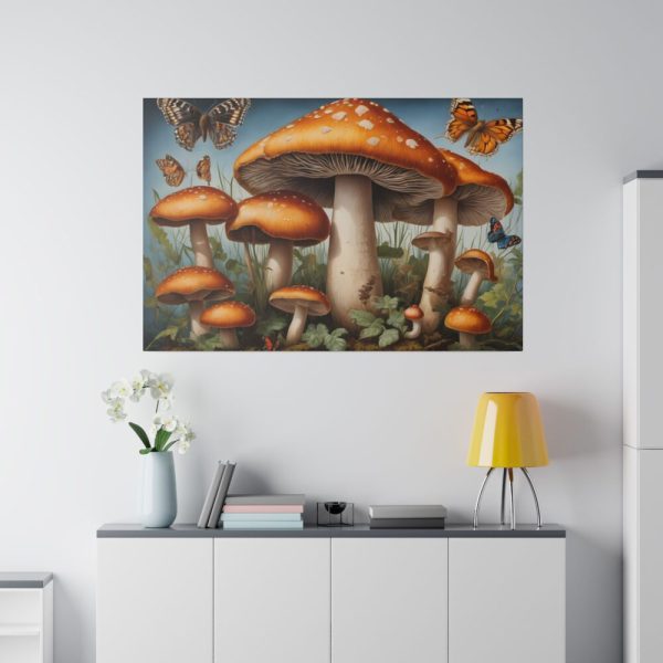 82227-103.jpg Mushrooms Butterfly Forest Art Standard Canvas