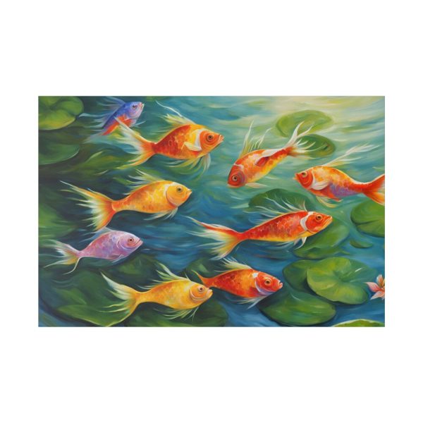 82227-149.jpg Colorful Fish In Lily Pond Standard Canvas
