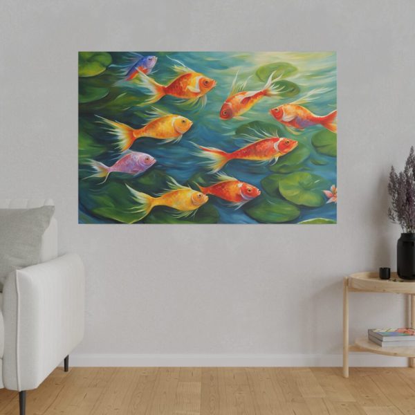 82227-150.jpg Colorful Fish In Lily Pond Standard Canvas