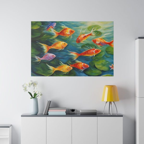 82227-151.jpg Colorful Fish In Lily Pond Standard Canvas