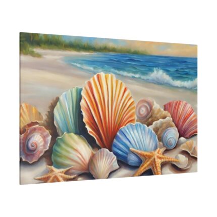 Seashells On Sandy Beach Standard Canvas