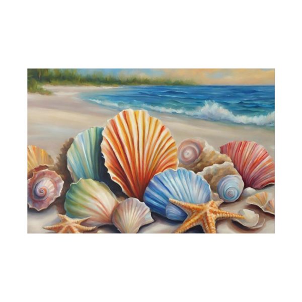 82227-173.jpg Seashells On Sandy Beach Standard Canvas