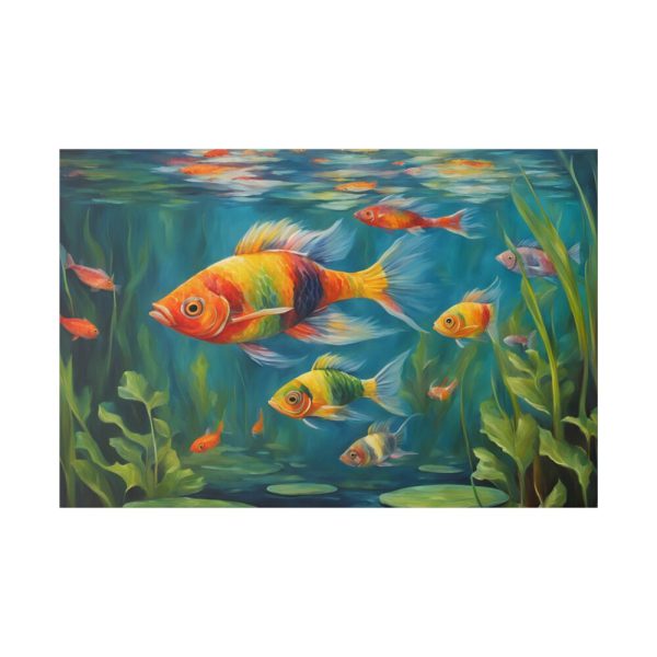 82227-181.jpg Vibrant Fish In The River Standard Canvas