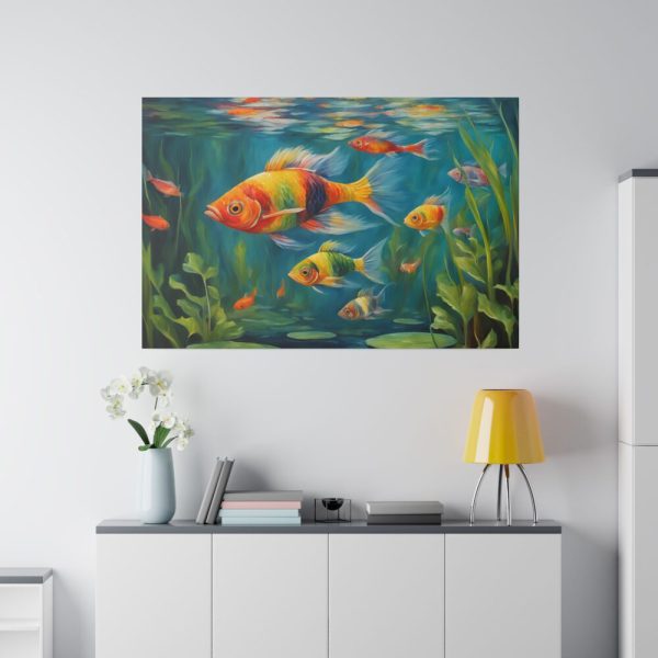 82227-183.jpg Vibrant Fish In The River Standard Canvas