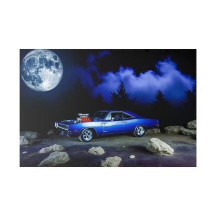 Muscle Car Under a Full Moon Standard Canvas