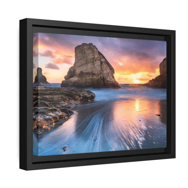 Shark Fin Cove During Sunset Framed Canvas