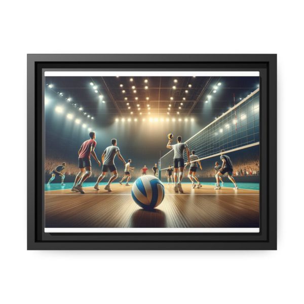 88280-10.jpg Volleyball Game with Players Framed Canvas