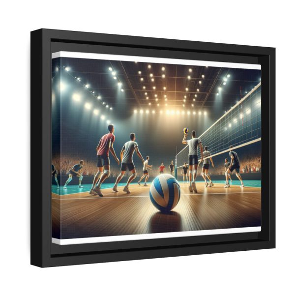 88280-11.jpg Volleyball Game with Players Framed Canvas