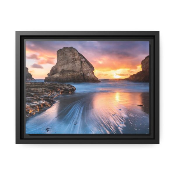 Shark Fin Cove During Sunset Framed Canvas