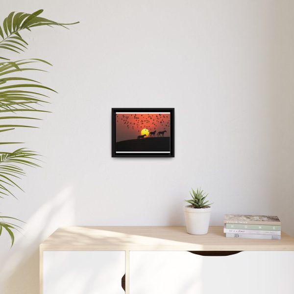 88280-8.jpg Horse Silhouette During Sunset Framed Canvas
