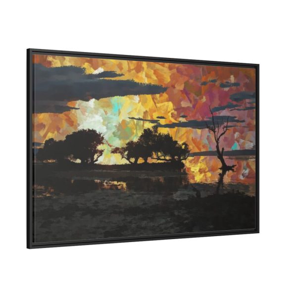Landcape Sunset in Summer Framed Canvas