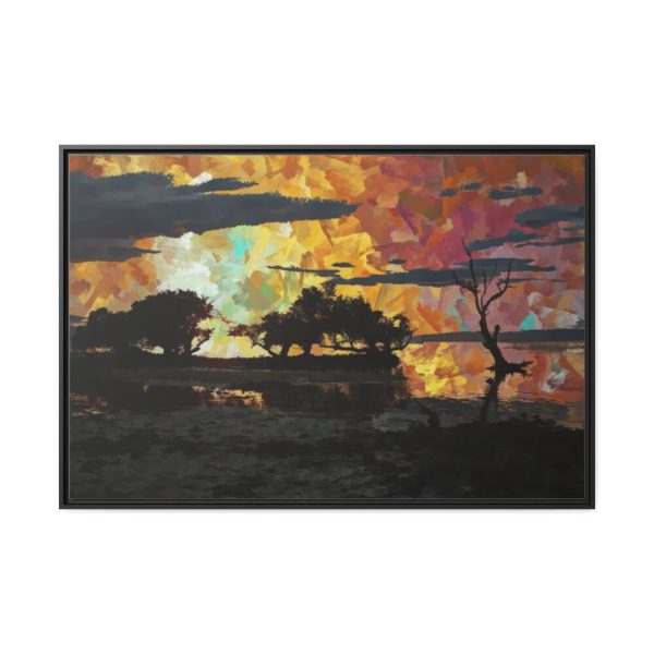 Landcape Sunset in Summer Framed Canvas