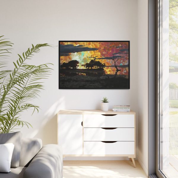 Landcape Sunset in Summer Framed Canvas