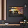 Landcape Sunset in Summer Framed Canvas