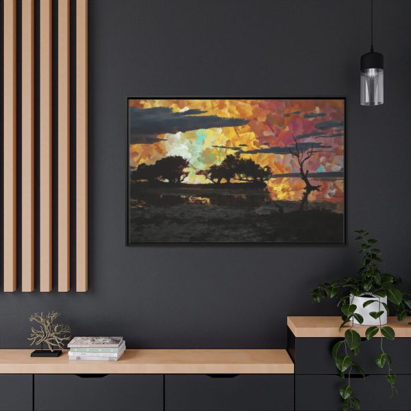 Landcape Sunset in Summer Framed Canvas