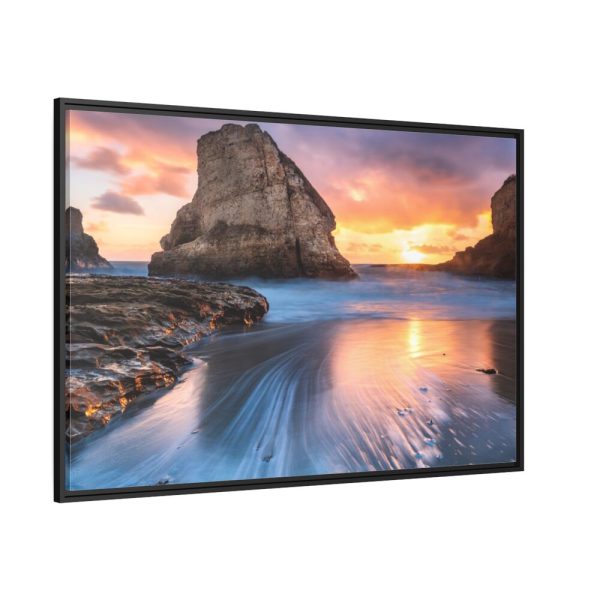 Shark Fin Cove During Sunset Framed Canvas