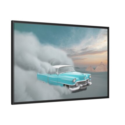 Cadillac in Desert Framed Canvas