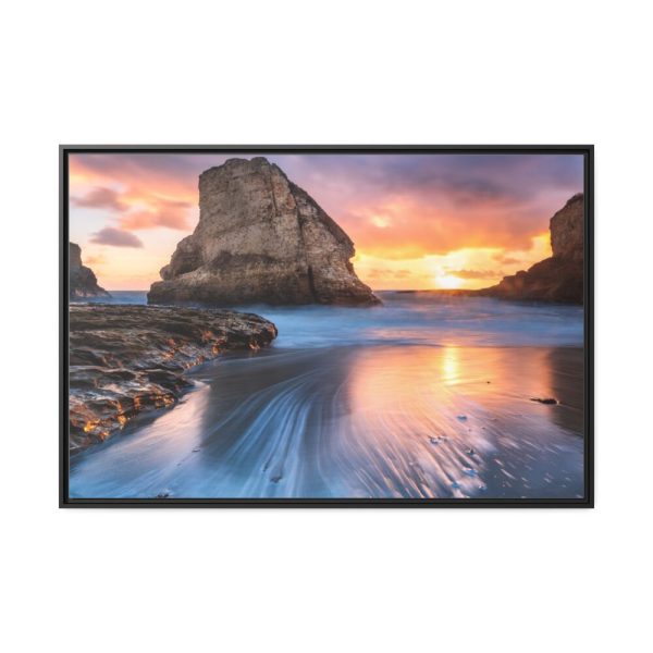 Shark Fin Cove During Sunset Framed Canvas